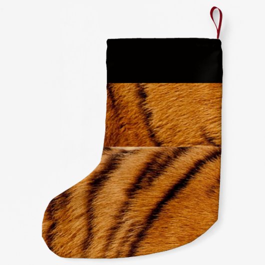 名前をカスタムする虎の皮  スモールクリスマスストッキング (裏面)