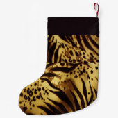 名前をカスタムする虎皮プリント スモールクリスマスストッキング (裏面)