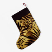 名前をカスタムする虎皮プリント スモールクリスマスストッキング (裏面 (吊り時))