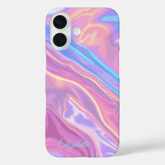 名前をカスタムする虹色 Case-Mate iPhoneケース (裏面)