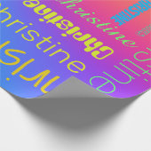 名前をカスタムする虹 ラッピングペーパー (角)