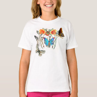 名前をカスタムする蝶・鳥用Tシャツ Tシャツ