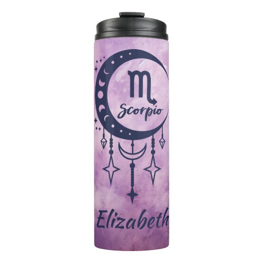 名前をカスタムする蠍座〔占星術の〕十二宮図標識 タンブラー (正面)
