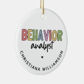 名前をカスタムする行動アナリストBCBAギフト セラミックオーナメント (右)