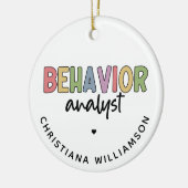 名前をカスタムする行動アナリストBCBAギフト セラミックオーナメント (左)