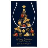 名前をカスタムする装飾クリスマスツリー スモールペーパーバッグ (裏面)