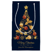名前をカスタムする装飾クリスマスツリー スモールペーパーバッグ (正面)