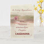 名前をカスタムする記念記念日の損失娘 カード (黄色い花)