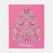 名前をカスタムする詳細なハンガリーのクリスマスプレゼント フリースブランケット (正面)