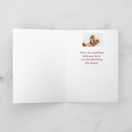 名前をカスタムする誕生日かわいい犬の子犬ペットカード カード (内部)