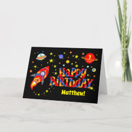 名前をカスタムする誕生日と宇宙船カード シーズンカード