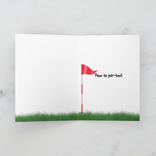 名前をカスタムする誕生日ゴルフボールオンザティー カード (内部)