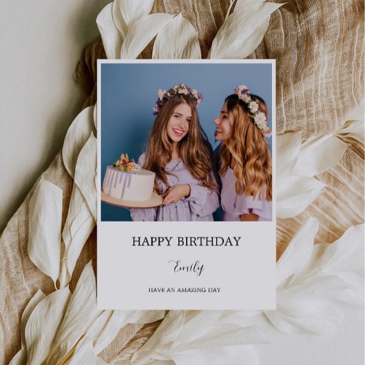 名前をカスタムする誕生日フォトカード（フレンド用） 招待状