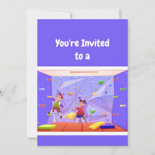 名前をカスタムする誕生日ロック登山誕生日 招待状 (正面)