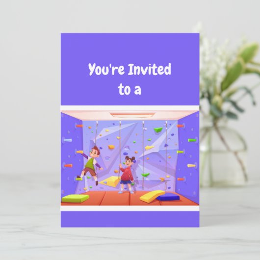 名前をカスタムする誕生日ロック登山誕生日 招待状 (スタンド正面)