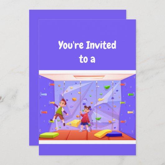 名前をカスタムする誕生日ロック登山誕生日 招待状 (正面/裏面)