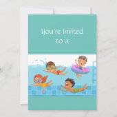 名前をカスタムする誕生日水泳パーティー 招待状 (正面)