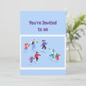 名前をカスタムする誕生日氷スケートで滑る誕生日 招待状 (スタンド正面)