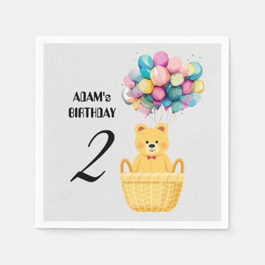 名前をカスタムする誕生日 スタンダードカクテルナプキン (正面)