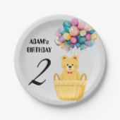 名前をカスタムする誕生日 ペーパープレート (正面)