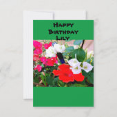 名前をカスタムする誕生 – デイレッドハイビスカスウォーターカラー カード (正面)