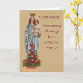 名前をカスタムする調整記念日とメアリー カード (黄色い花)