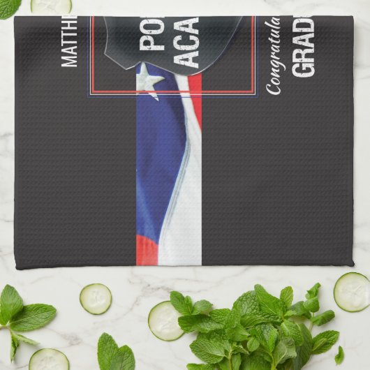 名前をカスタムする警察学院卒業 キッチンタオル (折り畳み)