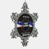 名前をカスタムする警察学院卒業 スノーフレークピューターオーナメント (左)