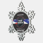 名前をカスタムする警察学院卒業 スノーフレークピューターオーナメント (右)