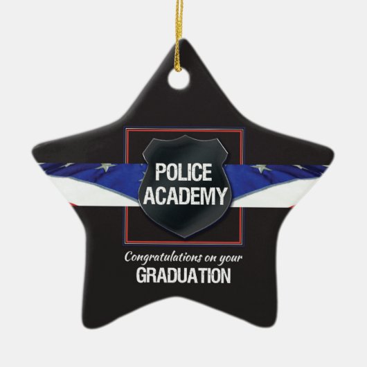 名前をカスタムする警察学院卒業 セラミックオーナメント (正面)