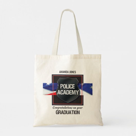 名前をカスタムする警察学院卒業 トートバッグ (裏面)