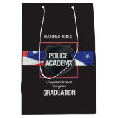名前をカスタムする警察学院卒業 ミディアムペーパーバッグ (正面)
