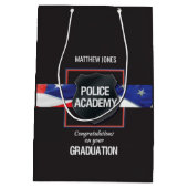 名前をカスタムする警察学院卒業 ミディアムペーパーバッグ (裏面)