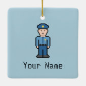 名前をカスタムする警察官 セラミックオーナメント (裏面)