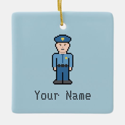 名前をカスタムする警察官 セラミックオーナメント (正面)