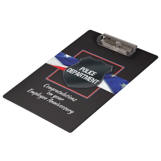名前をカスタムする警察職員記念日 クリップボード (アングル)