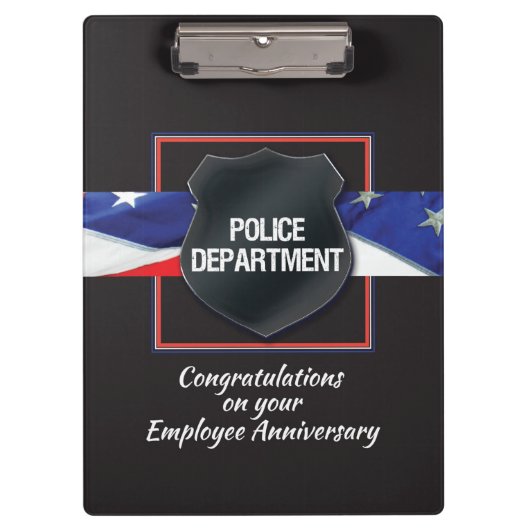 名前をカスタムする警察職員記念日 クリップボード (正面)