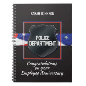名前をカスタムする警察職員記念日 ノートブック (正面)