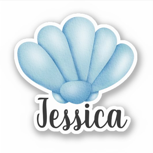 名前をカスタムする貝殻 シール (正面)