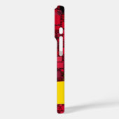 名前をカスタムする赤い黄色のジオメトリックシェイプテクスチャ Case-Mate iPhoneケース (裏面 / 左)