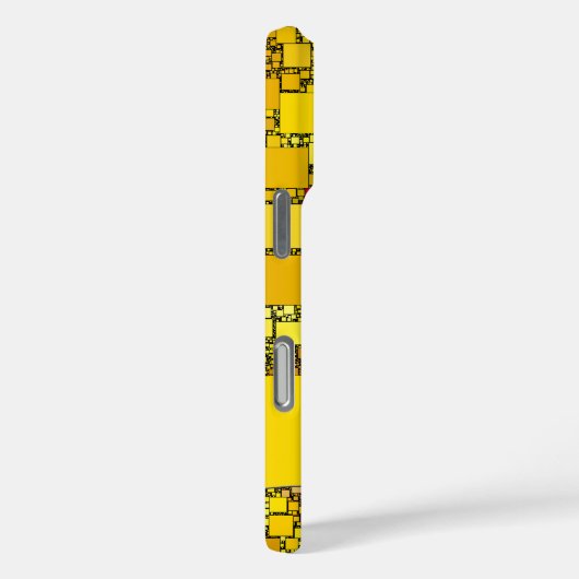 名前をカスタムする赤い黄色のジオメトリックシェイプテクスチャ Case-Mate iPhoneケース (裏面 / 右)