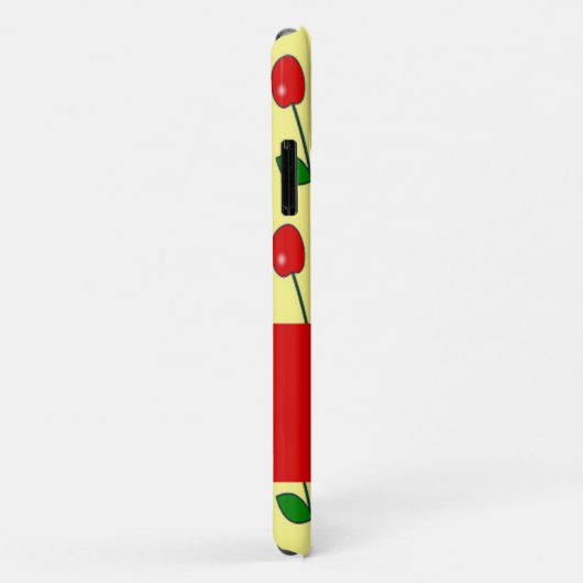 名前をカスタムする赤さくらんぼオン黄色 Case-Mate iPhoneケース (裏面/右)