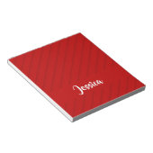 名前をカスタムする赤の斜めのプラスチックテクスチャ ノートパッド (アングル)