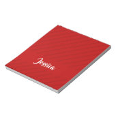 名前をカスタムする赤の斜めのプラスチックテクスチャ ノートパッド (回転)