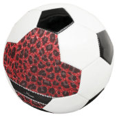 名前をカスタムする赤グリッターヒョウ サッカーボール (3/4)