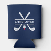 名前をカスタムする赤白青ゴルフ 缶クーラー (裏面)