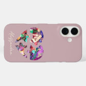 名前をカスタムする赤面パウダーピンクかわいいカラフルハート Case-Mate iPhoneケース (裏面 (横))