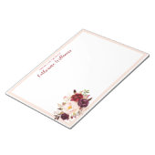 名前をカスタムする赤面ピンク花文房具ペンパル ノートパッド (アングル)