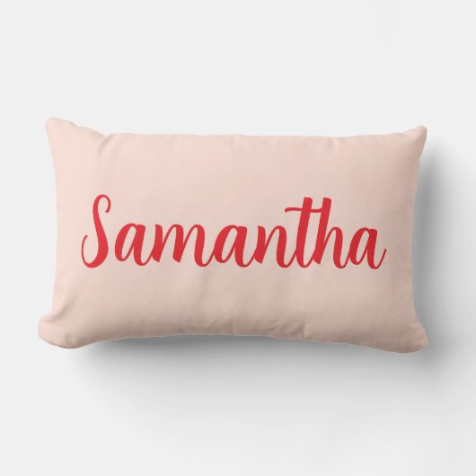 名前をカスタムする赤 – パーソナライズされた ランバークッション (正面)