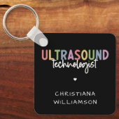 名前をカスタムする超音波検査技師ギフト キーホルダー (正面)
